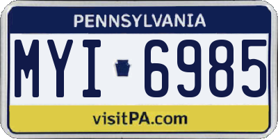PA license plate MYI6985