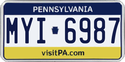 PA license plate MYI6987