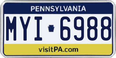 PA license plate MYI6988