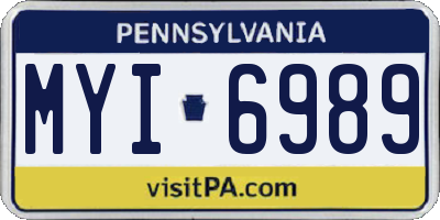 PA license plate MYI6989