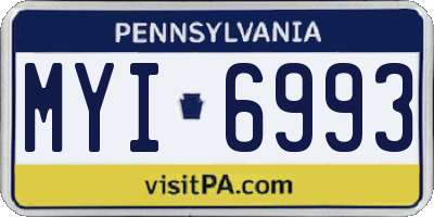 PA license plate MYI6993