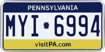 PA license plate MYI6994