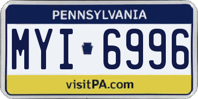 PA license plate MYI6996