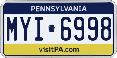 PA license plate MYI6998