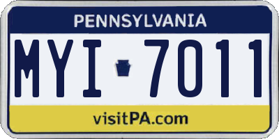 PA license plate MYI7011