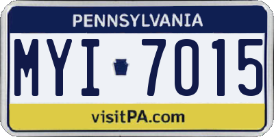 PA license plate MYI7015