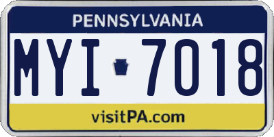 PA license plate MYI7018