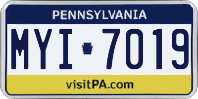 PA license plate MYI7019