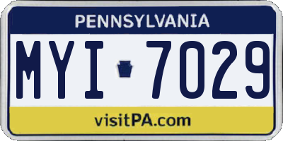 PA license plate MYI7029