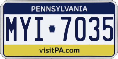 PA license plate MYI7035
