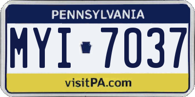 PA license plate MYI7037