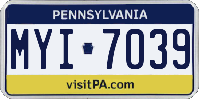 PA license plate MYI7039
