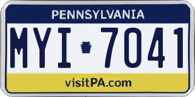 PA license plate MYI7041