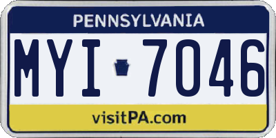 PA license plate MYI7046