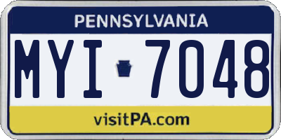 PA license plate MYI7048