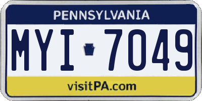 PA license plate MYI7049