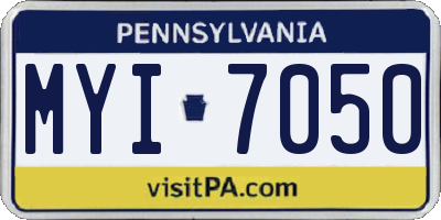 PA license plate MYI7050
