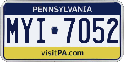 PA license plate MYI7052