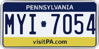 PA license plate MYI7054