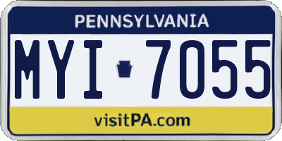 PA license plate MYI7055