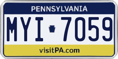 PA license plate MYI7059