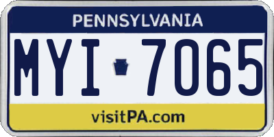 PA license plate MYI7065