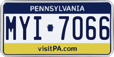 PA license plate MYI7066