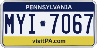 PA license plate MYI7067
