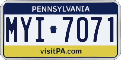 PA license plate MYI7071