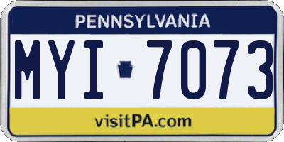 PA license plate MYI7073