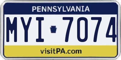 PA license plate MYI7074