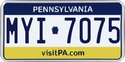 PA license plate MYI7075