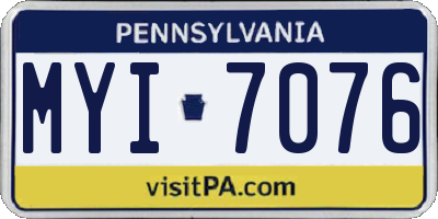 PA license plate MYI7076