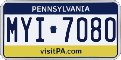 PA license plate MYI7080