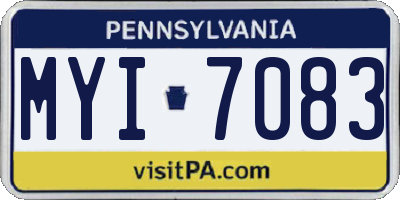 PA license plate MYI7083
