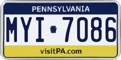 PA license plate MYI7086