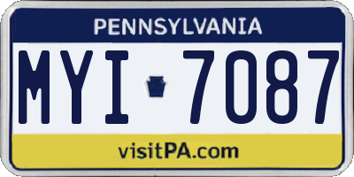 PA license plate MYI7087