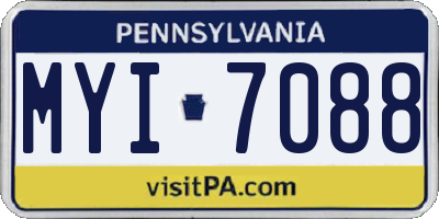 PA license plate MYI7088