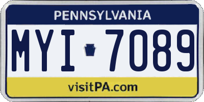 PA license plate MYI7089