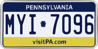 PA license plate MYI7096