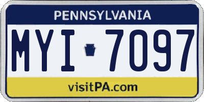 PA license plate MYI7097