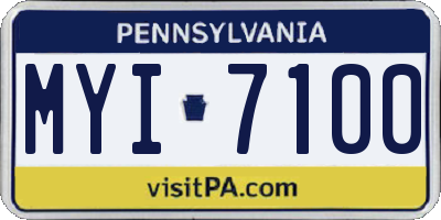 PA license plate MYI7100