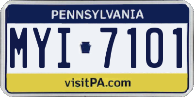 PA license plate MYI7101