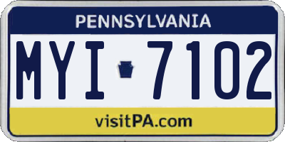 PA license plate MYI7102