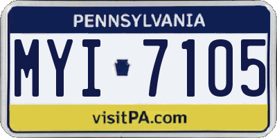 PA license plate MYI7105