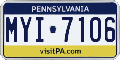 PA license plate MYI7106