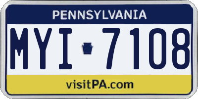 PA license plate MYI7108