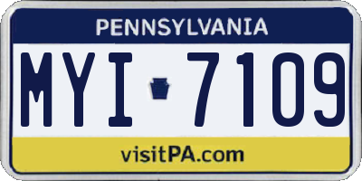 PA license plate MYI7109
