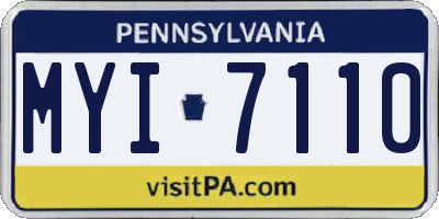 PA license plate MYI7110