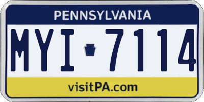 PA license plate MYI7114